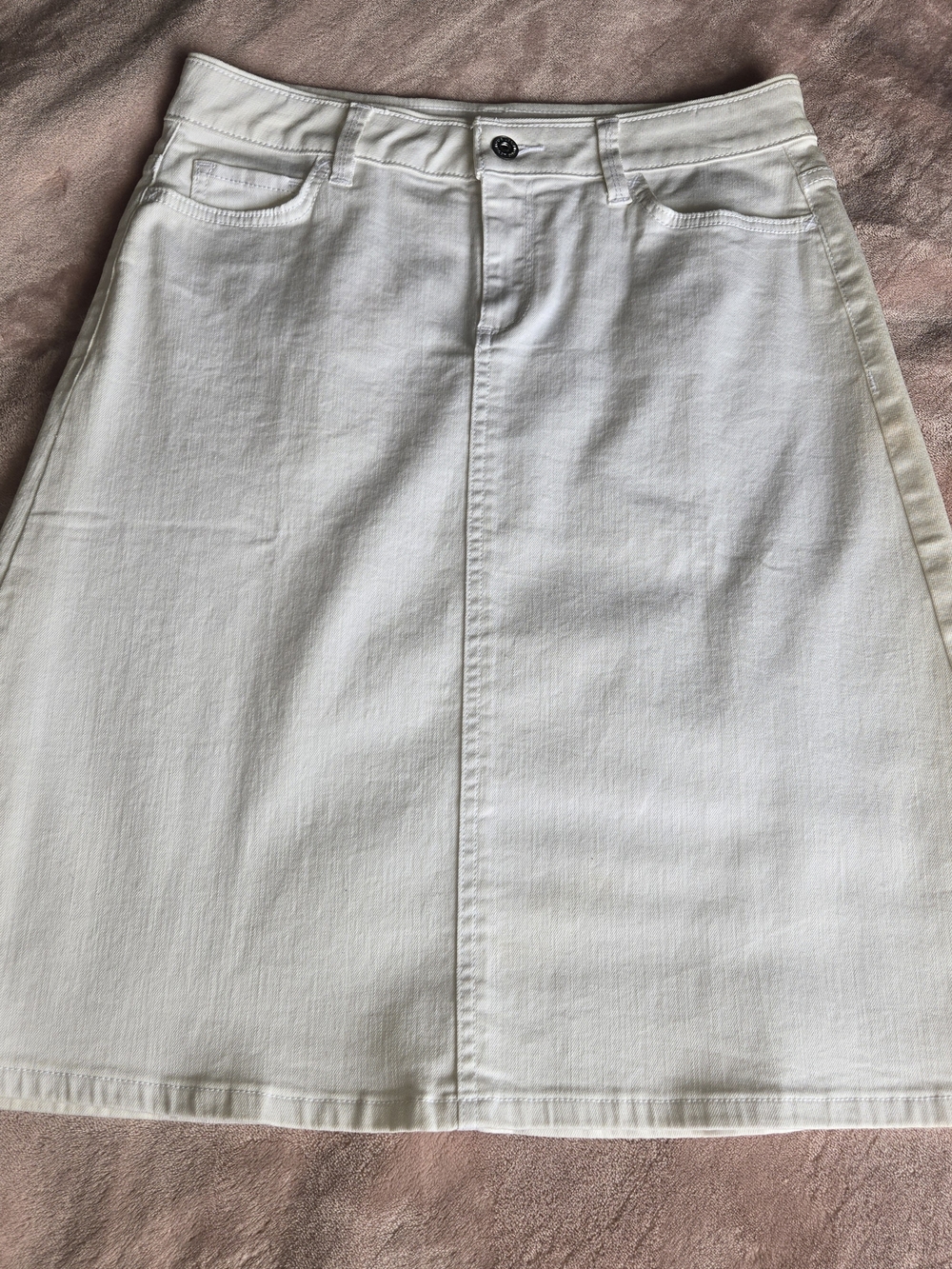 Liz Claiborne White A-Line Denim Skirt